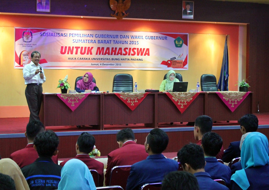 KPU Kota Padang dan Universitas Bung Hatta Gelar Sosialsiasi Pilkada Untuk Mahasiswa