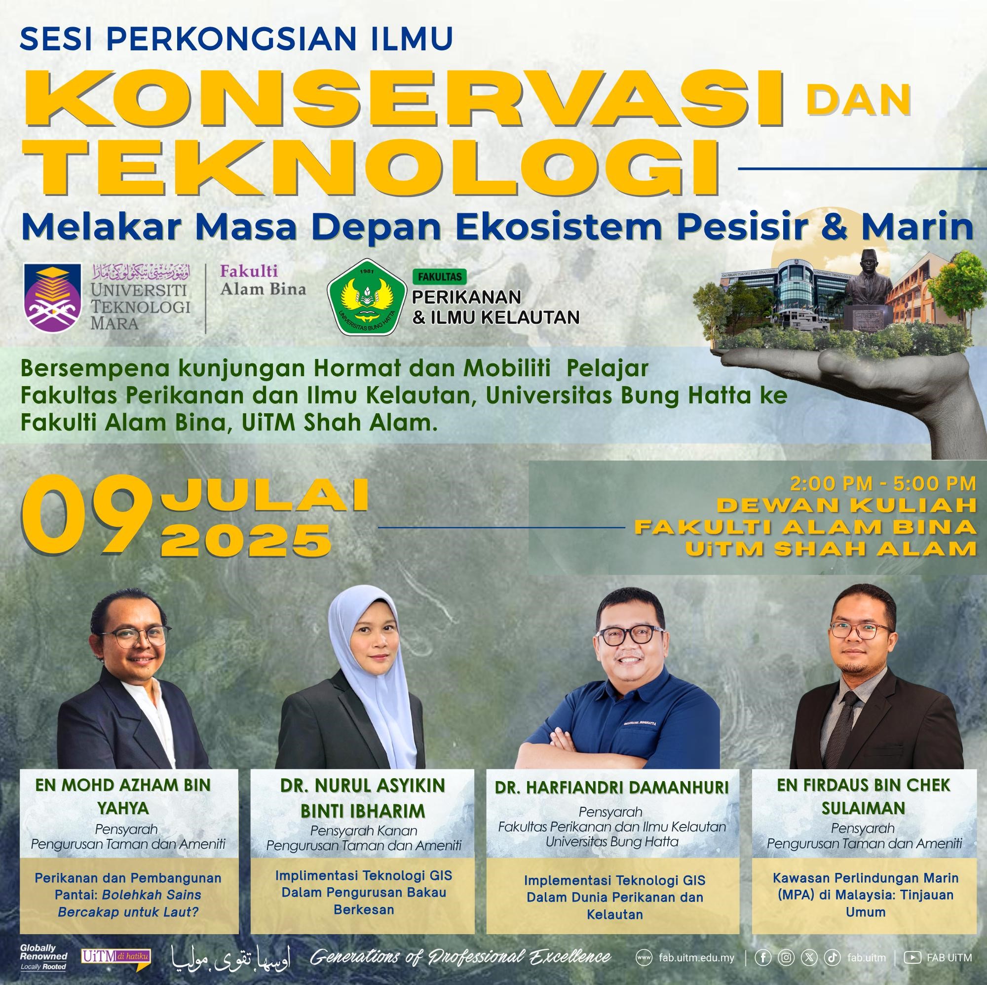Program Magister SP2K Fakultas Perikanan dan Ilmu Kelautan-UBH dengan UiTM Malaysia, Gelar Kolaborasi Internasional Bidang Konservasi dan Teknologi