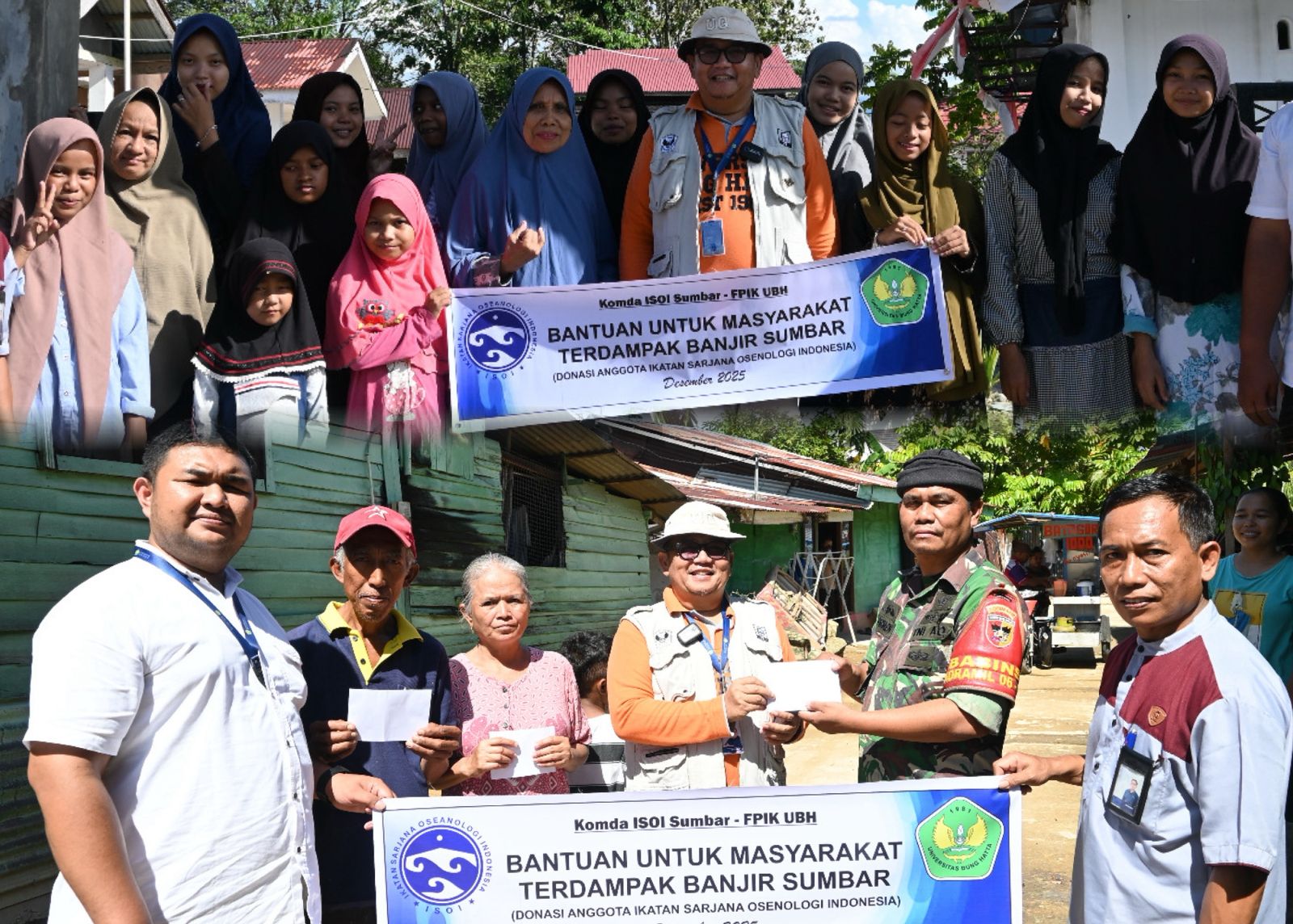 ISOI dan FPIK Universitas Bung Hatta Salurkan Donasi untuk Warga Terdampak Bencana Hidrometeorologi